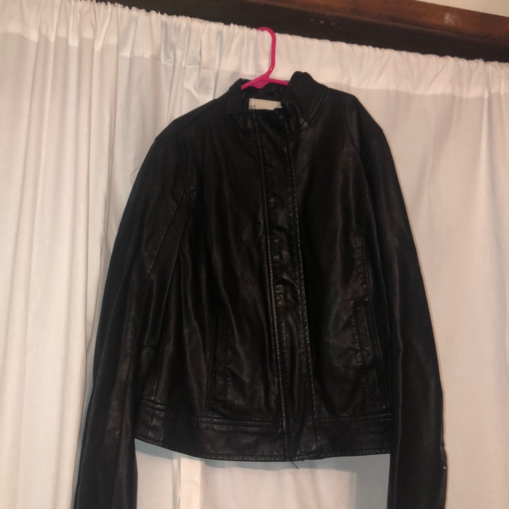 Black leather jacket